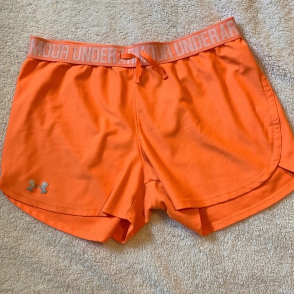 Under Armour neon orange shorts